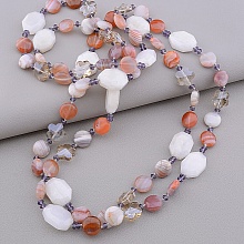 картинка Бусы Агат Чешский хрусталь 140 см от магазина Wolves