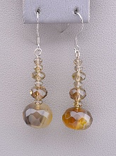 картинка Серьги 'SUNSTONES' Агат Чешский хрусталь от магазина Wolves
