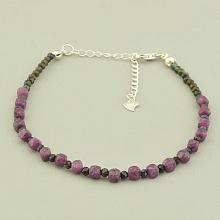 картинка Браслет на замке из рубина, турмалина и серебра (925) от магазина Wolves