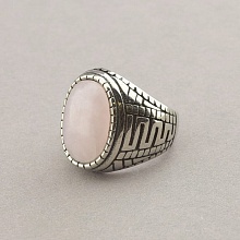 картинка Кольцо 'Stainless Steel' Розовый кварц Медицинская сталь 316L от магазина Wolves