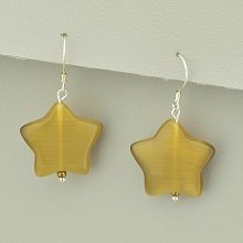 картинка Серьги 'SUNSTONES' Кошачий глаз Серебро(925) от магазина Wolves