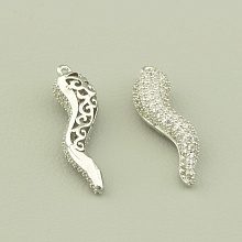 картинка Кулон Фианит 30х7мм (родий) от магазина Wolves