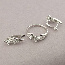 картинка Подвеска+Кольцо 'XUPING' Фианит  (родий) от магазина Wolves