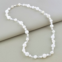 картинка Бусы 'SUNSTONES' Лунный камень Горный хрусталь 54 см от магазина Wolves