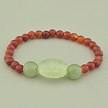 картинка Браслет 'SUNSTONES' Сердолик Нефрит Пренит 18 см от магазина Wolves