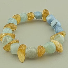 картинка Браслет 'SUNSTONES' Цитрин Аквамарин 20 см от магазина Wolves