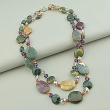 картинка Бусы Яшма Сердолик Чешский хрусталь 53 см от магазина Wolves