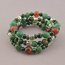 картинка Браслет 'SUNSTONES' Нефрит Яшма Кошачий глаз 19 см от магазина Wolves