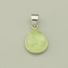 картинка Кулон Пренит 18х12мм (родий) от магазина Wolves