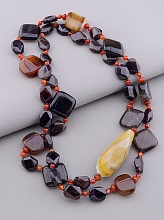 картинка Бусы Агат Гранат Раухтопаз 100 см от магазина Wolves