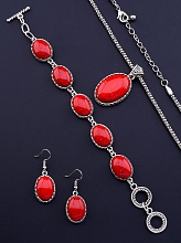 картинка Подвеска+Браслет+Серьги Коралл 45 см от магазина Wolves