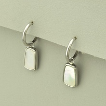 картинка Серьги 'Stainless Steel' Перламутр (родий) от магазина Wolves