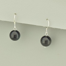 картинка Серьги 'SUNSTONES' Обсидиан Серебро(925) от магазина Wolves