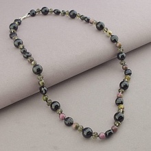 картинка Бусы 'SUNSTONES' Турмалин Чешский хрусталь 60 см от магазина Wolves