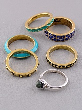 картинка Кольцо 'FJ' Сrystal Бижутерный сплав14 6 г от магазина Wolves