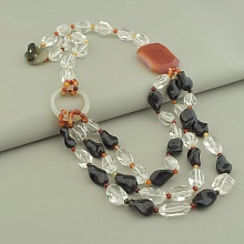 картинка Бусы Агат Горный хрусталь Сердолик 62 см от магазина Wolves