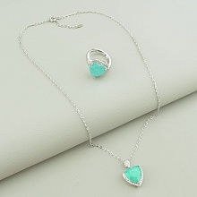 картинка Подвеска+Кольцо Фианит 41 см (родий) от магазина Wolves