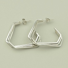 картинка Серьги 'Stainless Steel' (родий) от магазина Wolves