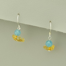 картинка Серьги 'SUNSTONES' Цитрин Серебро(925) от магазина Wolves