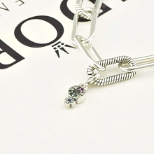 картинка Шарм для браслета серебреный с фианитом, разноцветный от магазина Wolves