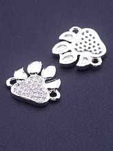 картинка Коннектор Фианит 11х10 (родий) от магазина Wolves