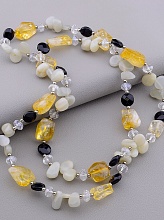 картинка Бусы Цитрин Аквамарин Агат 80 см от магазина Wolves