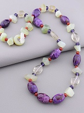 картинка Бусы Яшма Нефрит Горный хрусталь 70 см от магазина Wolves