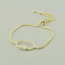 картинка Браслет 'Saiya' Фианит 17 см (позолота 18к (лимонная)) от магазина Wolves