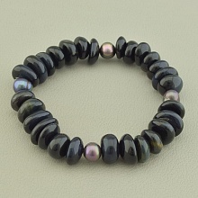 картинка Браслет 'SUNSTONES' Соколиный глаз Жемчуг 18 см от магазина Wolves