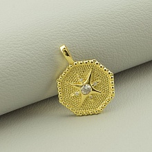 картинка Кулон Фианит 19х19 (позолота 18к (лимонная)) от магазина Wolves