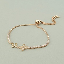 картинка Браслет 'Saiya' Фианит 17 см (позолота 18к (розовая)) от магазина Wolves