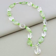 картинка Бусы 'SUNSTONES' Пренит Горный хрусталь Чешский хрусталь 52 см от магазина Wolves