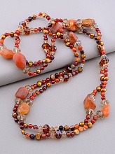 картинка Бусы Сердолик Чешский хрусталь Жемчуг 80 см от магазина Wolves