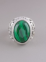 картинка Кольцо Малахит  (Бижутерный сплав) от магазина Wolves