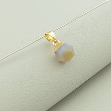 картинка Кулон с натуральным камнем Агат серый 12x8 мм от магазина Wolves