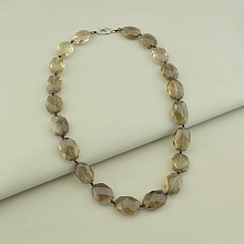 картинка Бусы из Раухтопаза, серые, на карабине 47 см от магазина Wolves