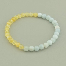 картинка Браслет 'SUNSTONES' Цитрин Аквамарин 18 см от магазина Wolves