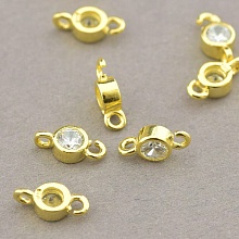 картинка Коннектор Фианит 4х3 (позолота 18к (лимонная)) от магазина Wolves