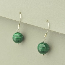 картинка Серьги 'SUNSTONES' Малахит Серебро(925) от магазина Wolves