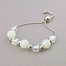 картинка Браслет 'Stainless Steel' Лунный камень Медицинская сталь 316L 17 см от магазина Wolves