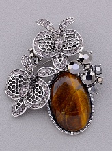 картинка Брошь Тигровый глаз 60x50мм от магазина Wolves