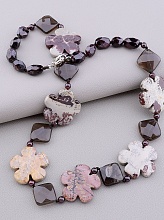 картинка Бусы Яшма Раухтопаз Гранат 54 см от магазина Wolves