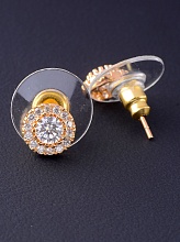 картинка Серьги Фианит 'Saiya' (позолота 18к) от магазина Wolves