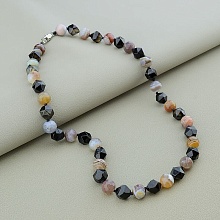 картинка Бусы 'SUNSTONES' Агат Сталь 45 см от магазина Wolves