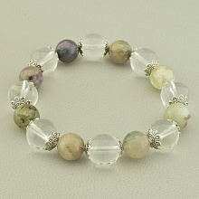 картинка Браслет 'SUNSTONES' Горный хрусталь Турмалин 18 см от магазина Wolves