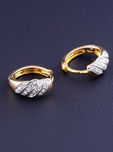 картинка Серьги 'XUPING' Фианит  (позолота-родий) от магазина Wolves