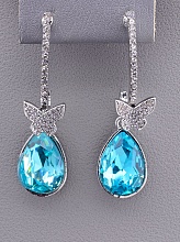 картинка Серьги 'Juleeze' Фианит (родий) от магазина Wolves