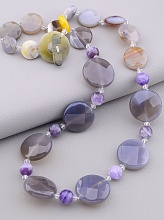 картинка Бусы Аметист Агат Чешский хрусталь 65 см от магазина Wolves