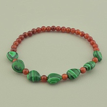 картинка Браслет 'SUNSTONES' Сердолик Малахит 17 см от магазина Wolves