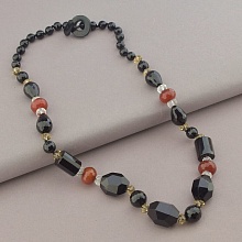 картинка Бусы Агат Сердолик Чешский хрусталь 60 см от магазина Wolves